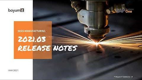 Beas Manufacturing 2021.03 Release Notes