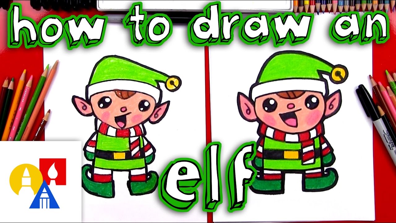 How To Draw A Cartoon Christmas Elf - YouTube