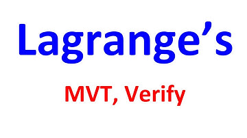 Verify Lagrange