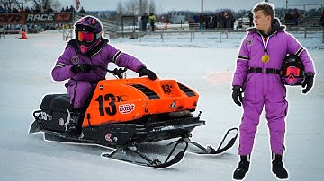 Vintage Snowmobile Race!! (Our sled broke)