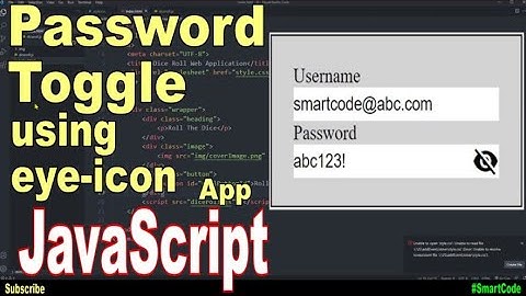 Password Toggle Using Eye-Icon In JavaScript | JavaScript Project For Students | #SmartCode