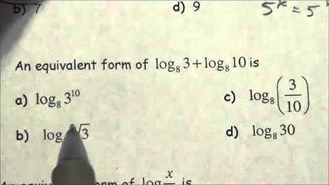 Math 30-2 Logarithms Review MC#12
