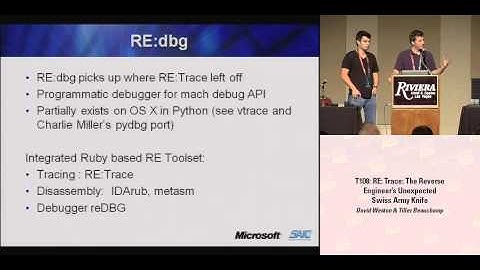 DEFCON 16: RE:Trace: The Reverse Engineer