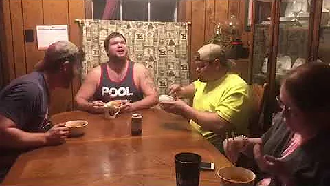 Fire noodle challenge: one woman versus three men