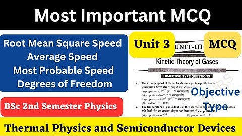 Important MCQ | Thermal Physics and Semiconductor Devices | BSc 2 Semester Physics | Unit-3 | Part 1