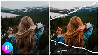 How To Create A Color Pop Paper Tear Edit ✂️ | PicsArt Tutorial screenshot 1