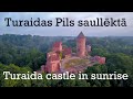 Turaidas pils saullēktā 2020. Turaida castle during Sunrise, flying my DJI Mavic Pro Platinum. 4k