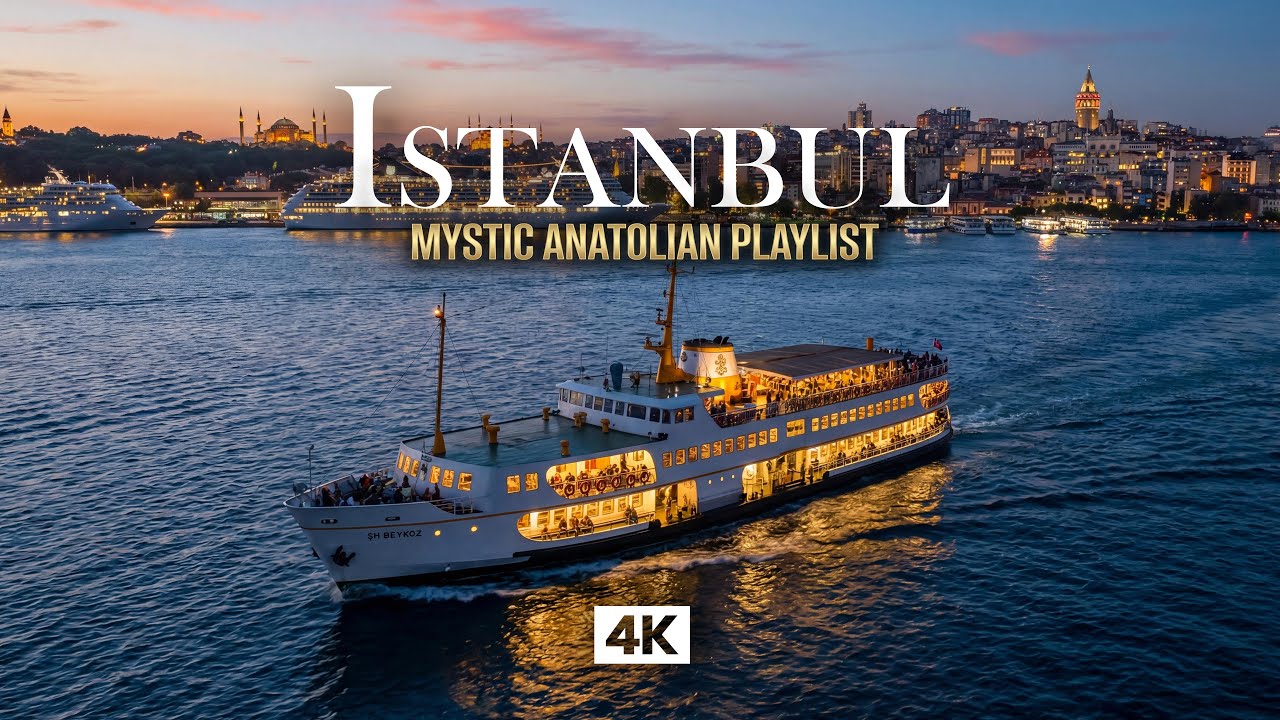 ISTANBUL in 4K – Evening Passage Music | Mystic Anatolian Ottoman Drone Over Bosphorus