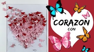 CORAZON con mariposas * CUADRO DECORATIVO San Valentín