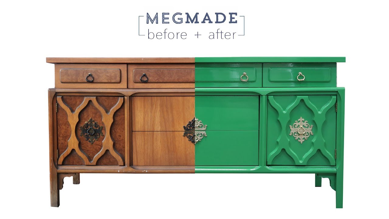 Megmade Before After High Gloss Kelly Green Buffet Youtube