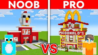 NOOB vs PRO: MCDONALDS vs KFC House Build Challenge in Minecraft screenshot 5
