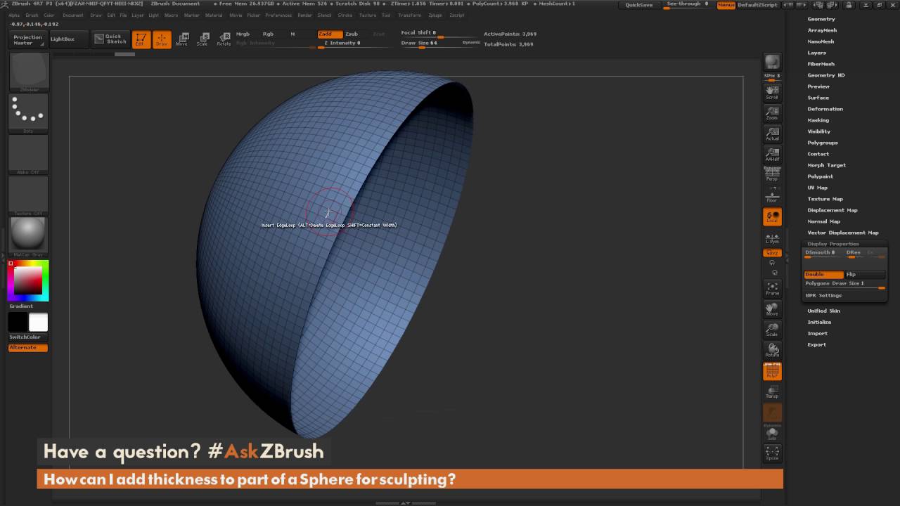 zbrush add thickness to spheare