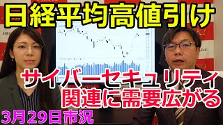 日経平均高値引け　サイバーセキュリティ関連に需要広がる　（市況放送【毎日配信】）