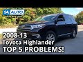 Top 5 Problems Toyota Highlander SUV 2nd Generation 2008-13