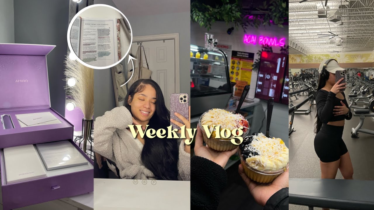 Weekly Vlog: Dinner date, Açaí bowl, Packaging order, Gym, Church, Face lifting device,Groceries,etc
