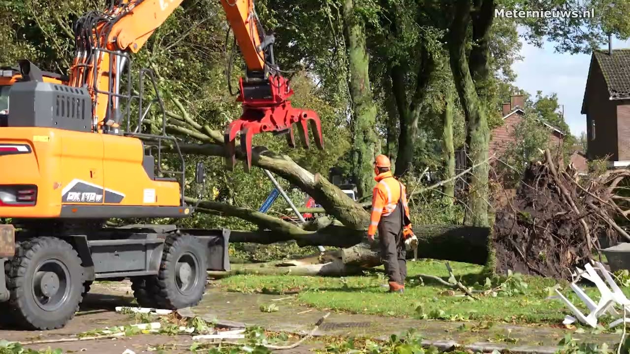 Valwind in Stadskanaal, 15 bomen plat en huizen beschadigd