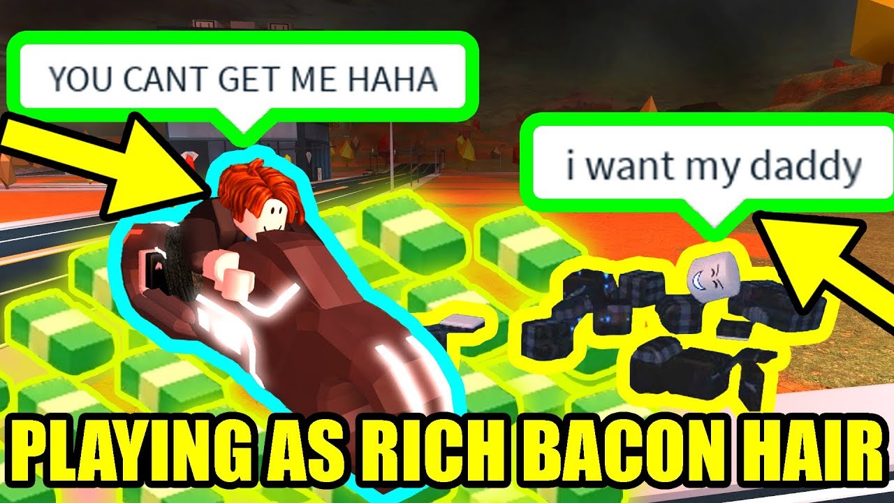 playing as rich bacon hair roblox jailbreak youtube