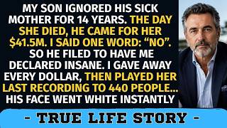 My Son Demanded His Mother's $41.5M Four Days After Her Funeral — When I Refused...