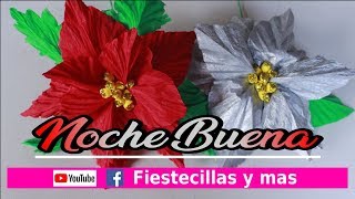 Flor de Noche Buena facil con papel crepe - YouTube