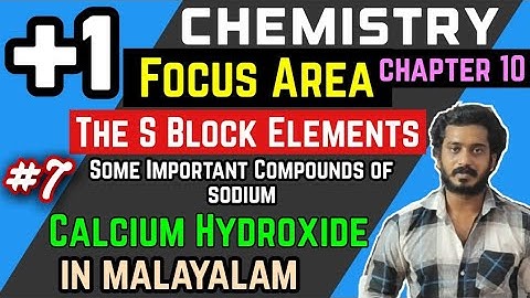 Calcium Hydroxide|Plus One Chemistry Focus Area S Block Elements Some Important Compounds Of Calcium