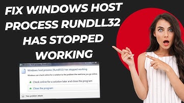 How To FIX Windows 11/10  Windows Host Process RunDLL32 Has Stopped Working