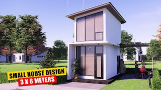 Tiny House Design Industrial Style With Pergola Garden 3x6 Meters (32 Sqm)