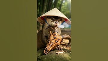 rái cá con thấy video trung quốc ăn nên bắt trước #anhcongtutvf #cute