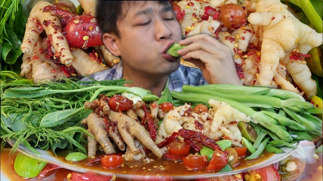 ตำตีนไก่ใส่เล็บมือนาง เผ็ดนะป๊าดคักหลาย-20/8/2020-