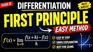 Differentiation by First Principle ||Easy Method 🔥 Class 12 Maths|| bsc ,bca,bba