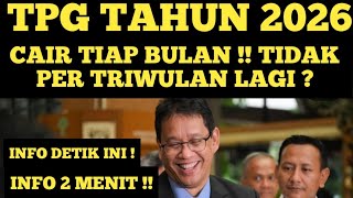 TPG 2026 WILL BE DISBURSED MONTHLY, NOT QUARTERLY. IS IT LIKE TEACHERS AT THE MINISTRY OF RELIGION?
