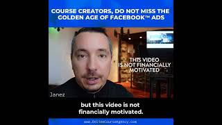 Course creators, do not miss the golden age of social media ads for online courses