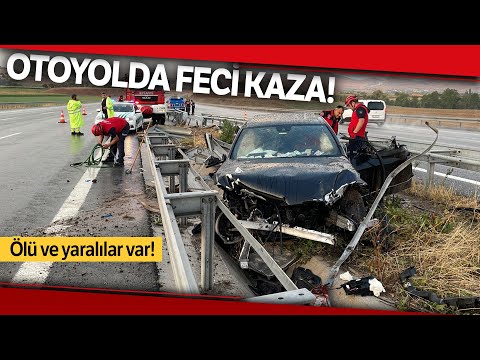 İstanbul-İzmir Otoyolunda Trafik Kazası, Otomobil Refüje Çarptı: 2 Ölü, 2 Yaralı