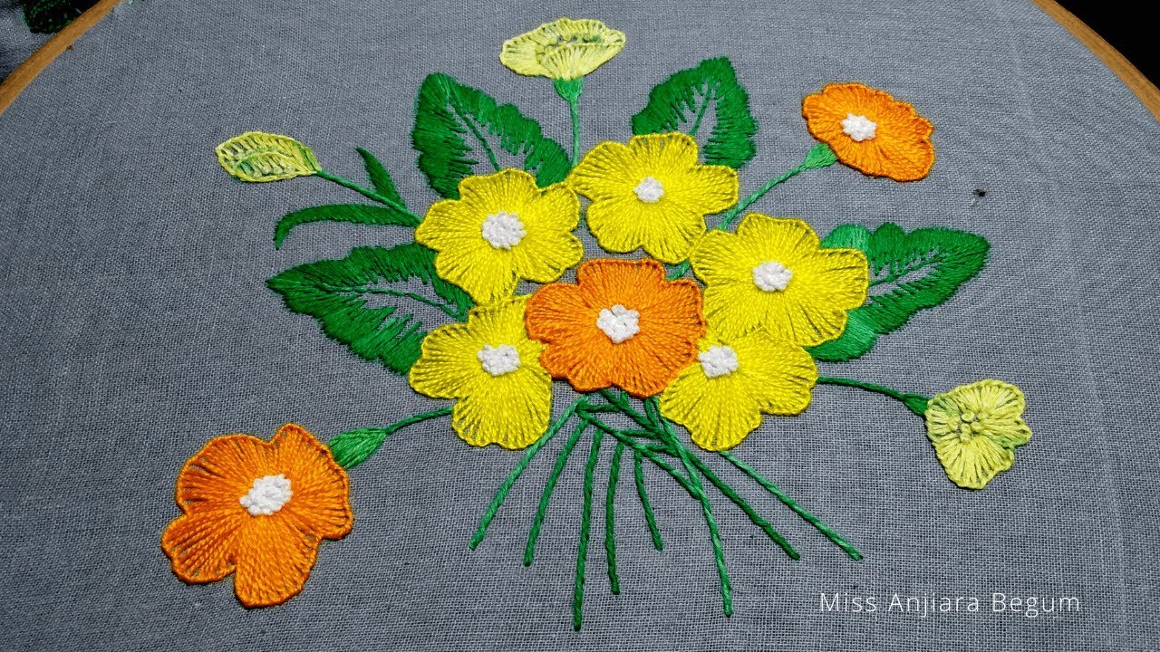 Yellow Flowers Embroidery Design,Hand Embroidery,Embroidery,Secrets of