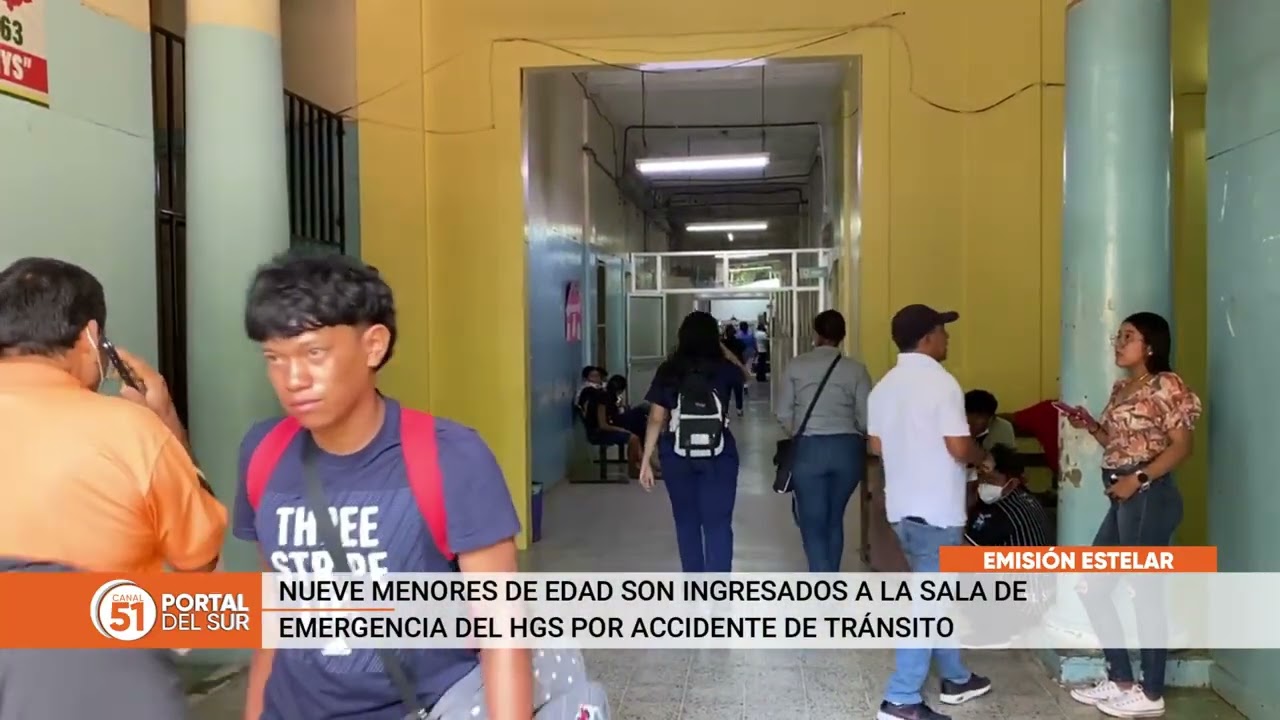 NUEVE MENORES DE EDAD SON INGRESADOS A LA SALA DE EMERGENCIA DEL HGS POR ACCIDENTE DE TRÁNSITO