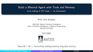 MAI 580 | Build a Minimal Agent with Tools and Memory: Live Coding in VS Code (English)