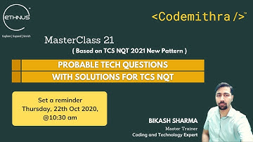 TCS NQT 2021 (New Pattern) | MasterClass 21 | Play with Logic in Programming & Coding