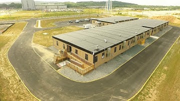 Temporary Modular Classroom And Laboratory Building Drone Fly-over