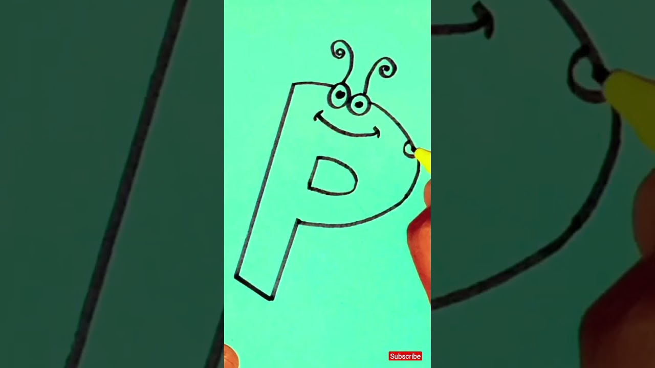 Bibujo letras "P" Drawing Easy drawing Letter "P" P Calligraphic