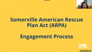 Somerville's American Rescue Plan Act (ARPA): Community Kick Off Forum - October 27, 2021