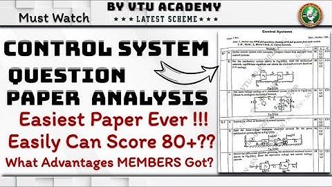 Control System Paper Analysis Easiest Paper Ever ! How Much You Can Score ?? Must watch
