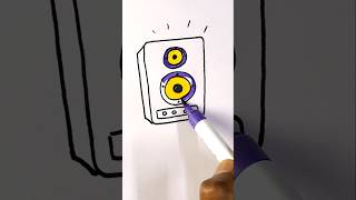 Easy Speaker  🔊😎 drawing for kids ✨️ #shorts #shortvideo #ytshorts #drawing #art #kidsart