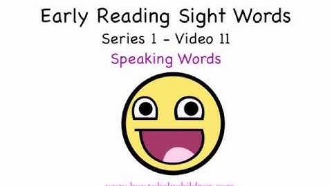 Early Read Sightwords - Speaking Words