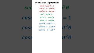 Fórmulas de Trigonometría #trigonometry #maths
