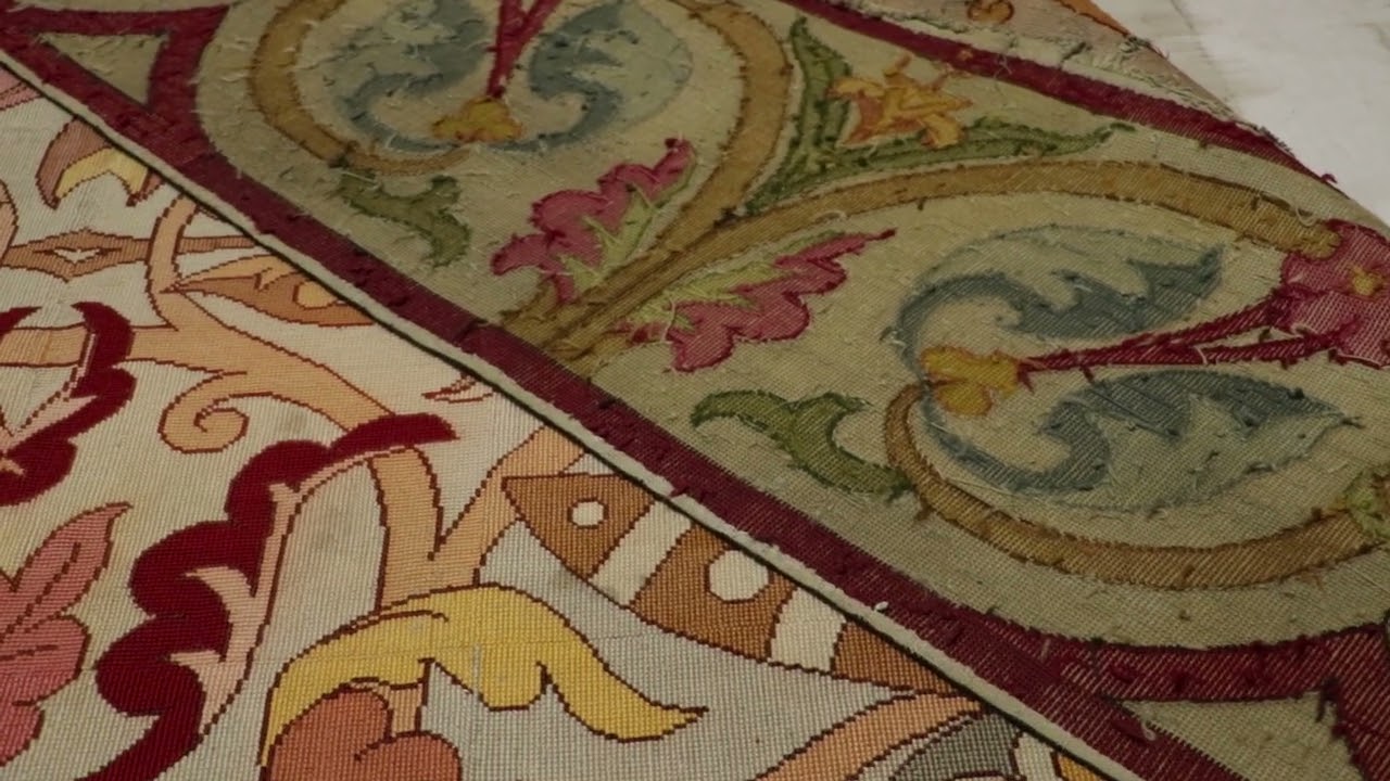 Antique Portuguese Needlepoint Rug with Colorful Floral Patterns - Rug & Kilim - 34915