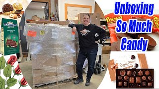 Unboxing a Huge Candy pallet of name brand Chocolates and sweets. Check it out!