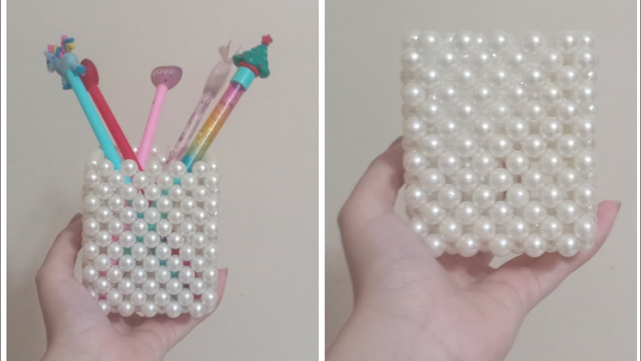 How to do a beaded pens holder (fast and easy)