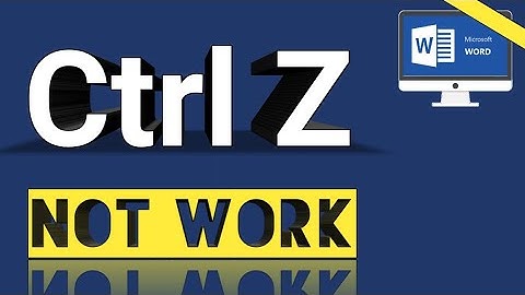 Ctrl Z Not Working | How to solve Ctrl Z not work | MS WORD