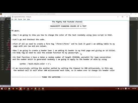 Changing random colors to the text  using javascript
