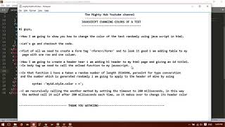Changing random colors to the text  using javascript