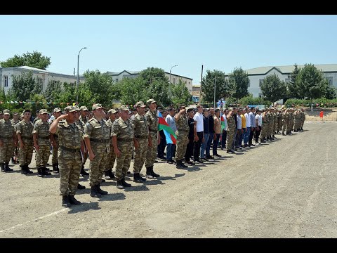 Azərbaycan Ordusunda ehtiyata buraxılan hərbi qulluqçuların yola salınması mərasimi keçirilib